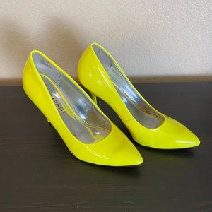 Neon Yellow Rampage stiletto heels